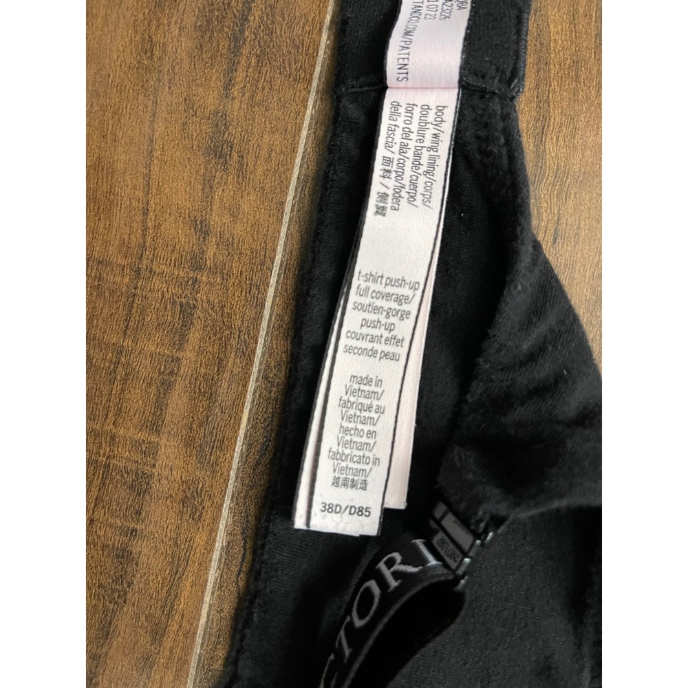 Victorias Secret Black Push-Up Full Coverage Logo Strap Bra 38D 139873-QB4 - Picture 7 of 8